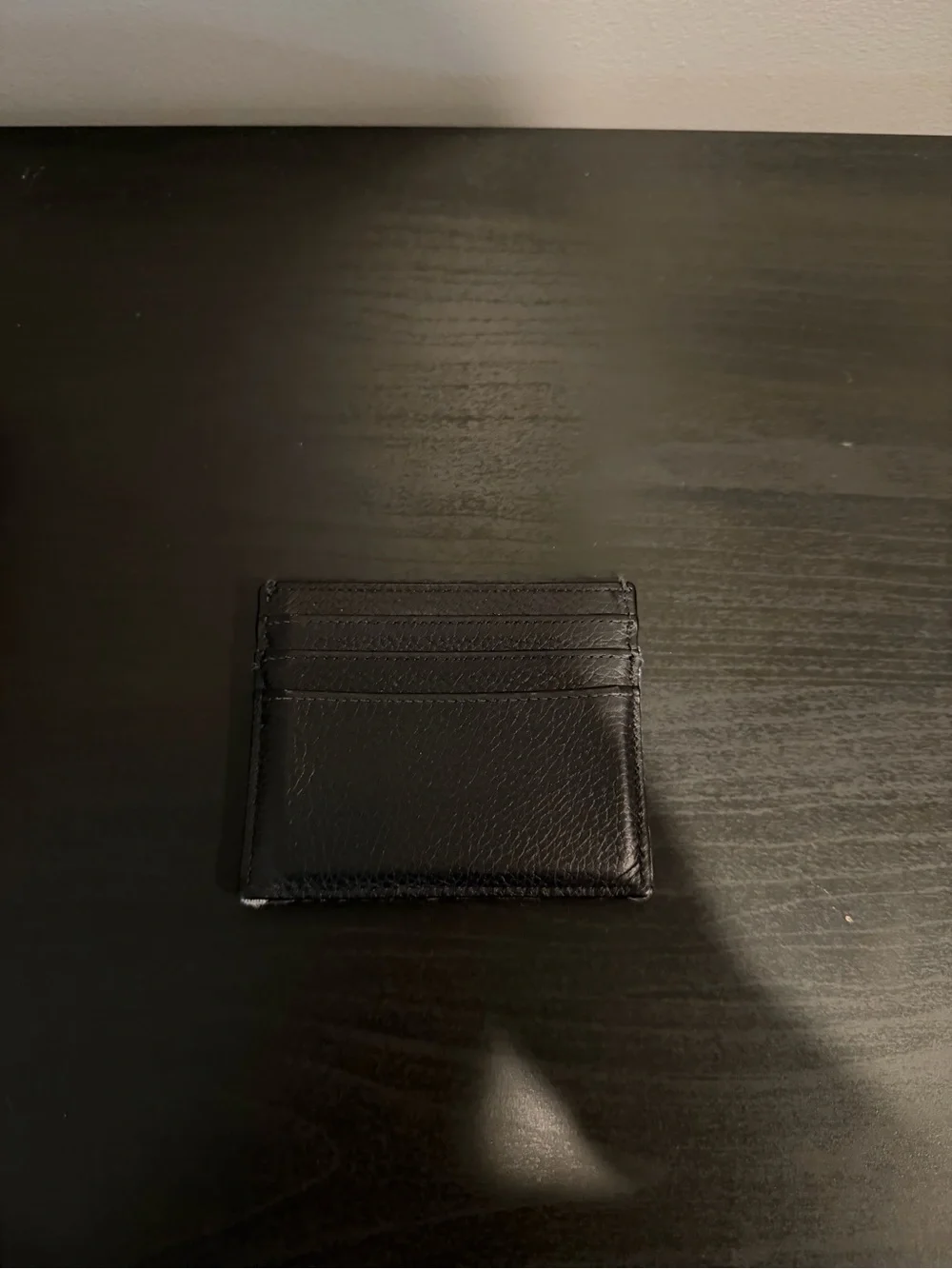 Dior Saddle Card Holder - Black Grained Calfskin with Beige and Black Oblique